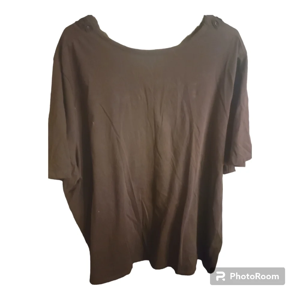 Liz & Me Embellished Brown 3/4 Sleeve Shirt 3x - Picture 2 of 6
